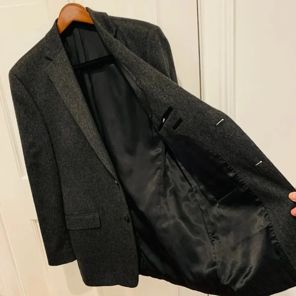 Neiman Marcus 100% Cashmere Suit Blazer Sport Coat Jacket Size 44 Long